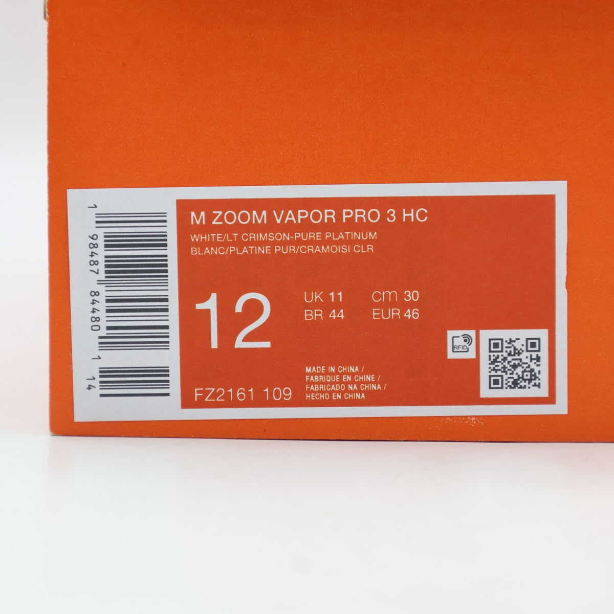 FZ2161-109 Nike Vapor Pro 3 White Pure Platinum Light Crimson (Men's)