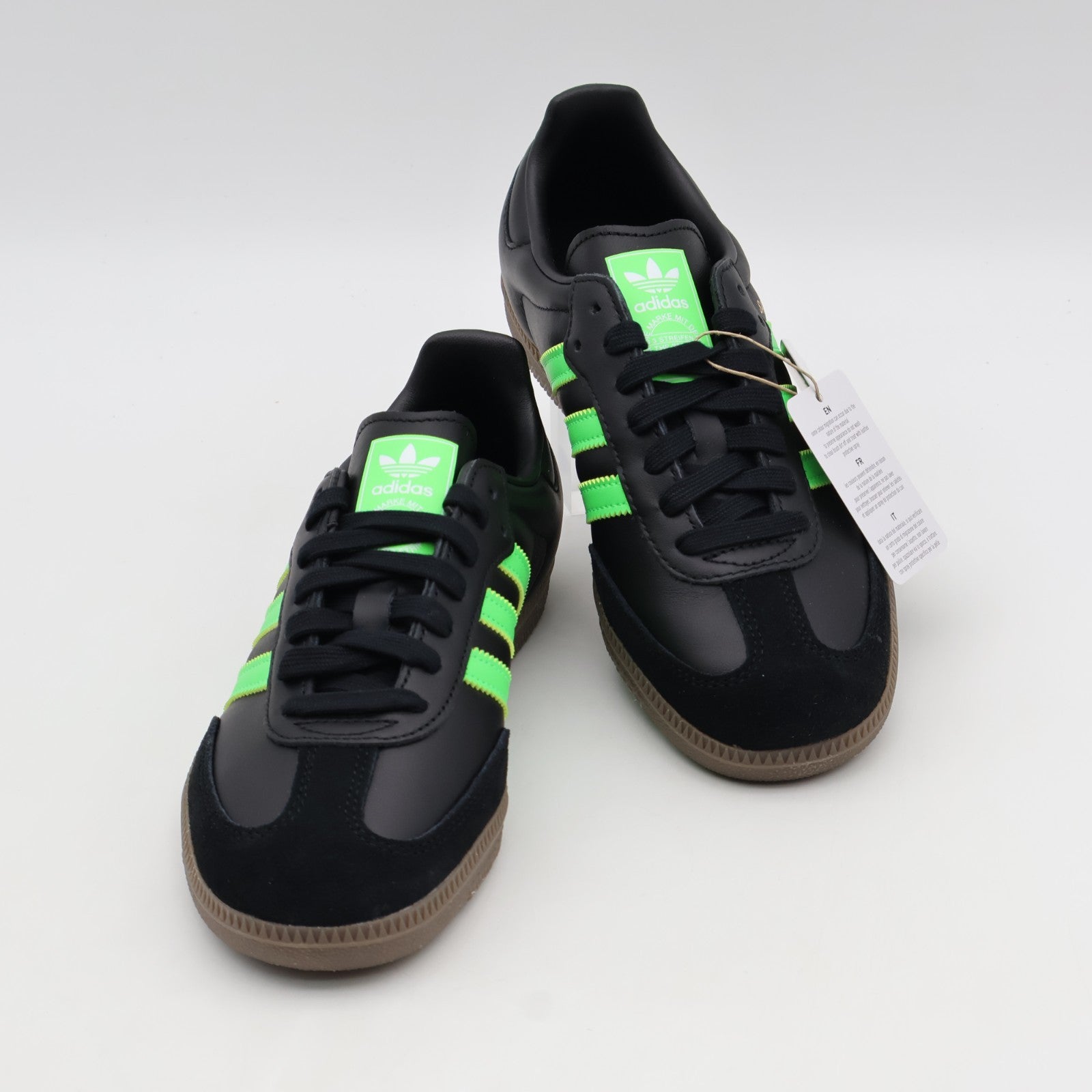 JR0911 adidas Originals Samba OG Core Black Screaming Green Gum (Men's)