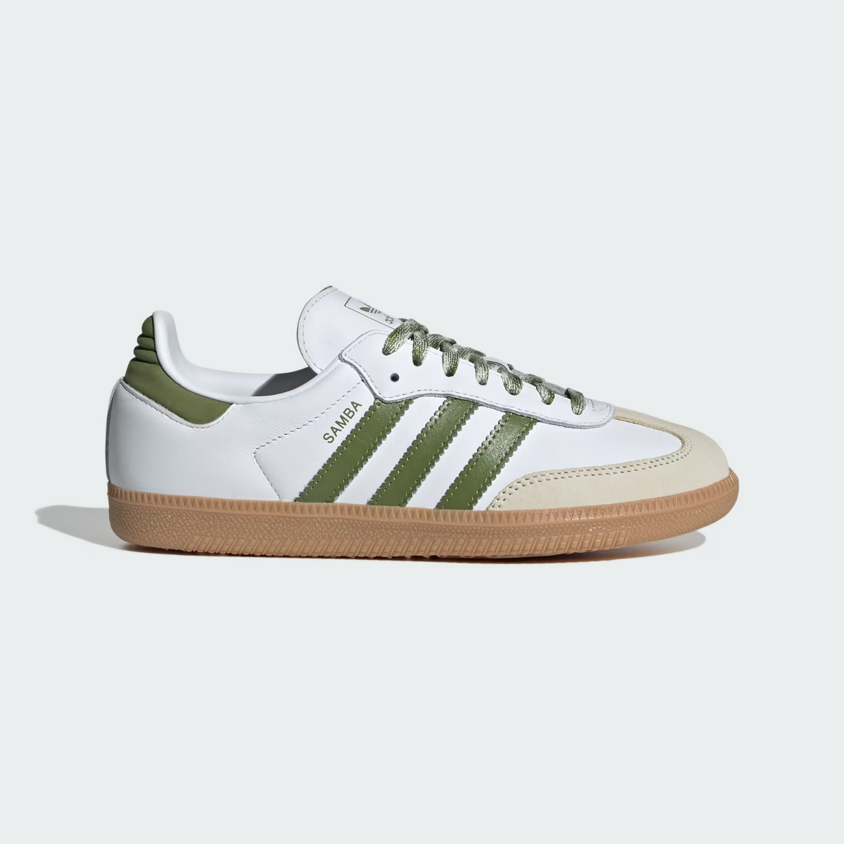 JS1352 adidas Originals Samba OG Foot Wear White Tech Olive Gum (Men's)