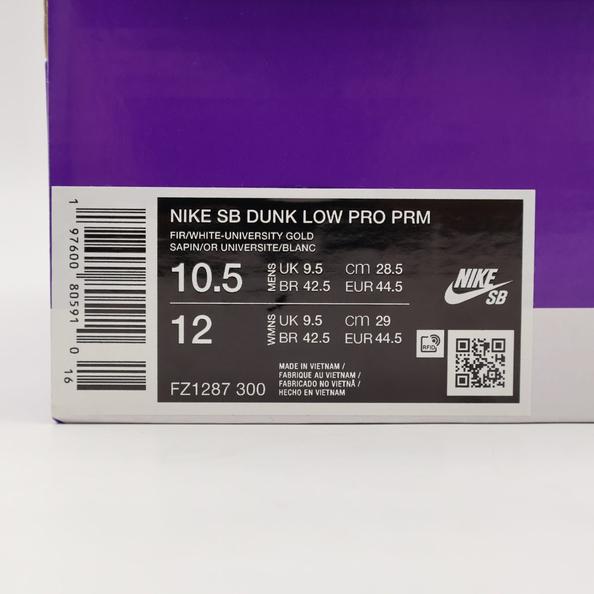FZ1287-300 Nike SB Dunk Low PRM Seattle Supersonics Fir and Fire Red (Men's)