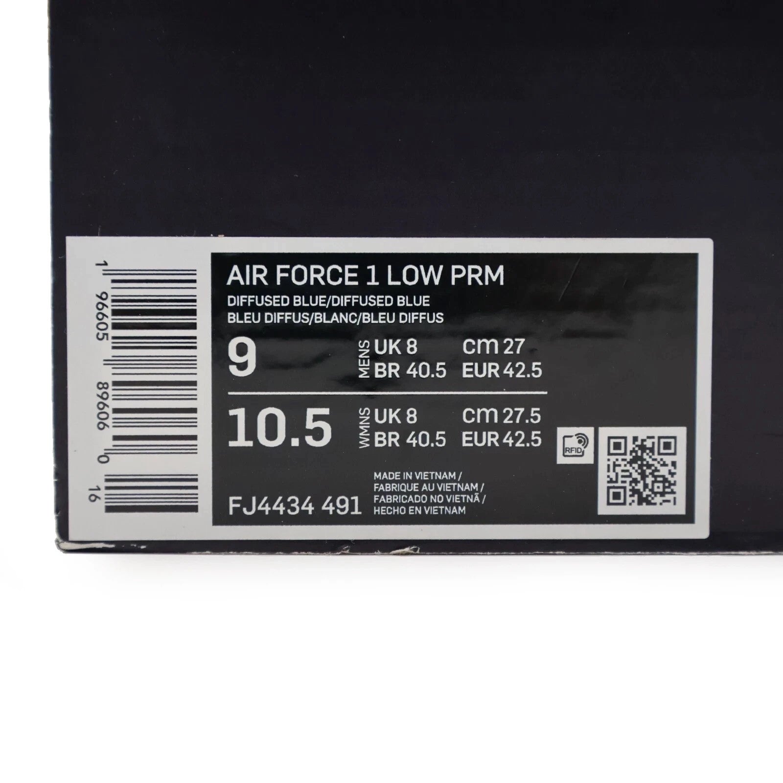 FJ4434-491 Nike Air Force 1 Low PRM West Coast Los Angeles Diffused Blue (Men's)