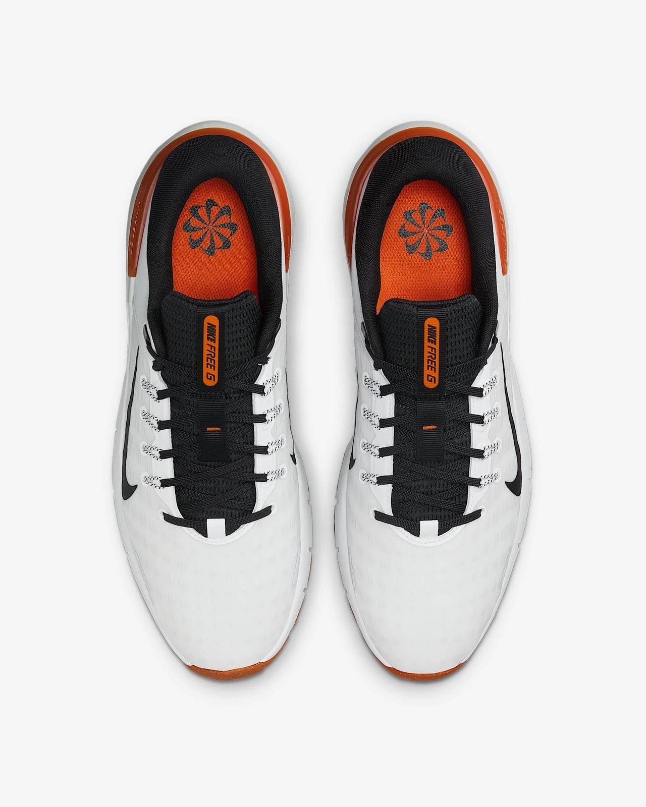FN0332-103 Nike Free Golf Next Nature White Safety Orange Black (Men's)