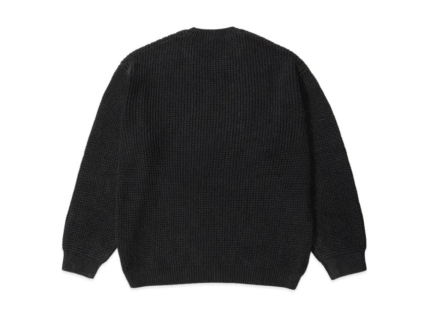 Supreme Washed Small Box Waffle Sweater "Black"