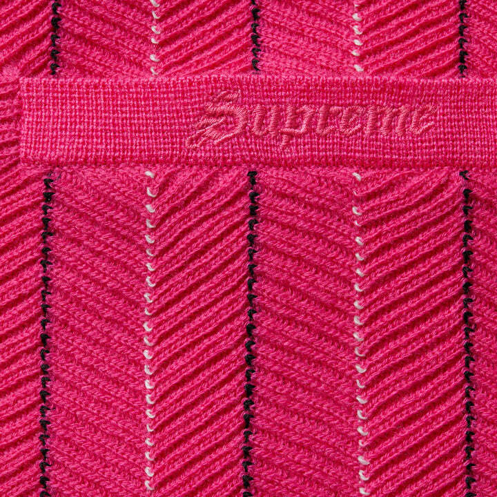 Supreme Herringbone Cardigan Pink
