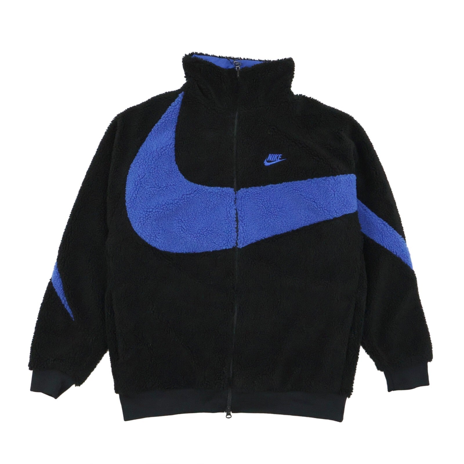 Nike Big Swoosh Reversible Boa Jacket Black Game Royal