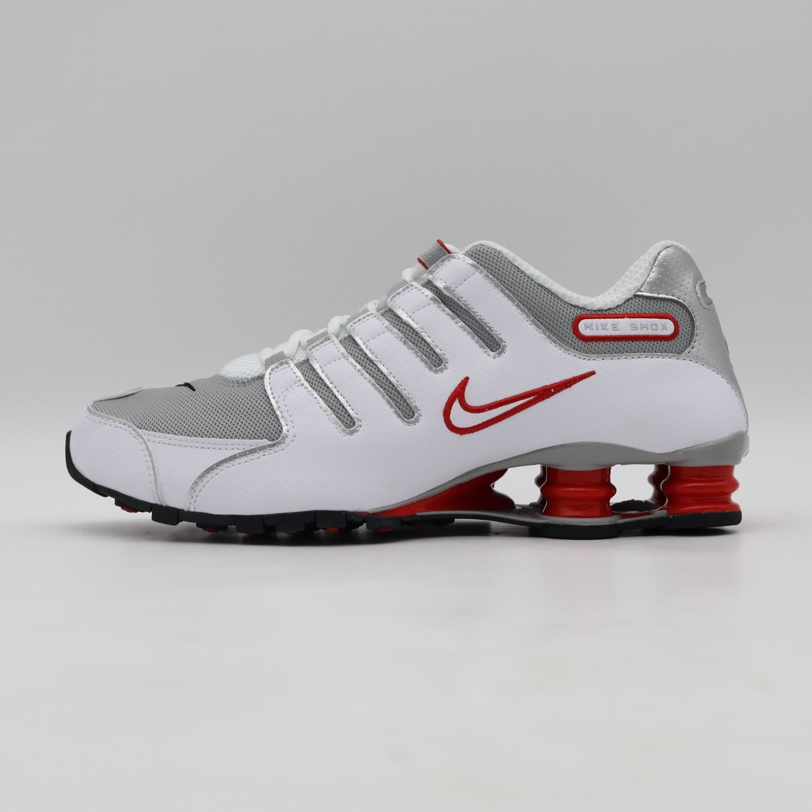 378341-104 Nike Shox NZ Shoes White  Sport Red  Cool Grey  (Menâs)