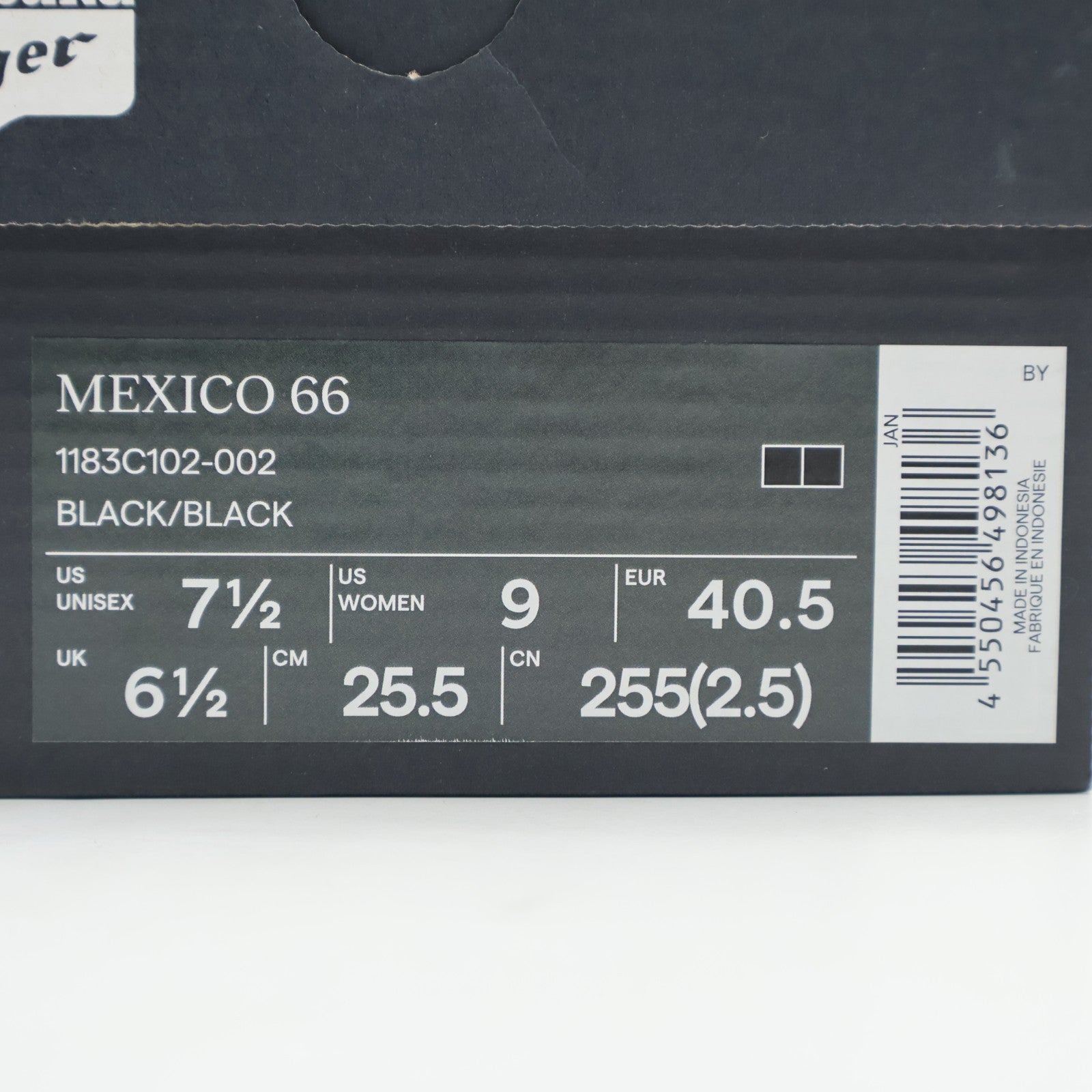 1183C102-002 Onitsuka Tiger Mexico 66 Black Black (Men's)