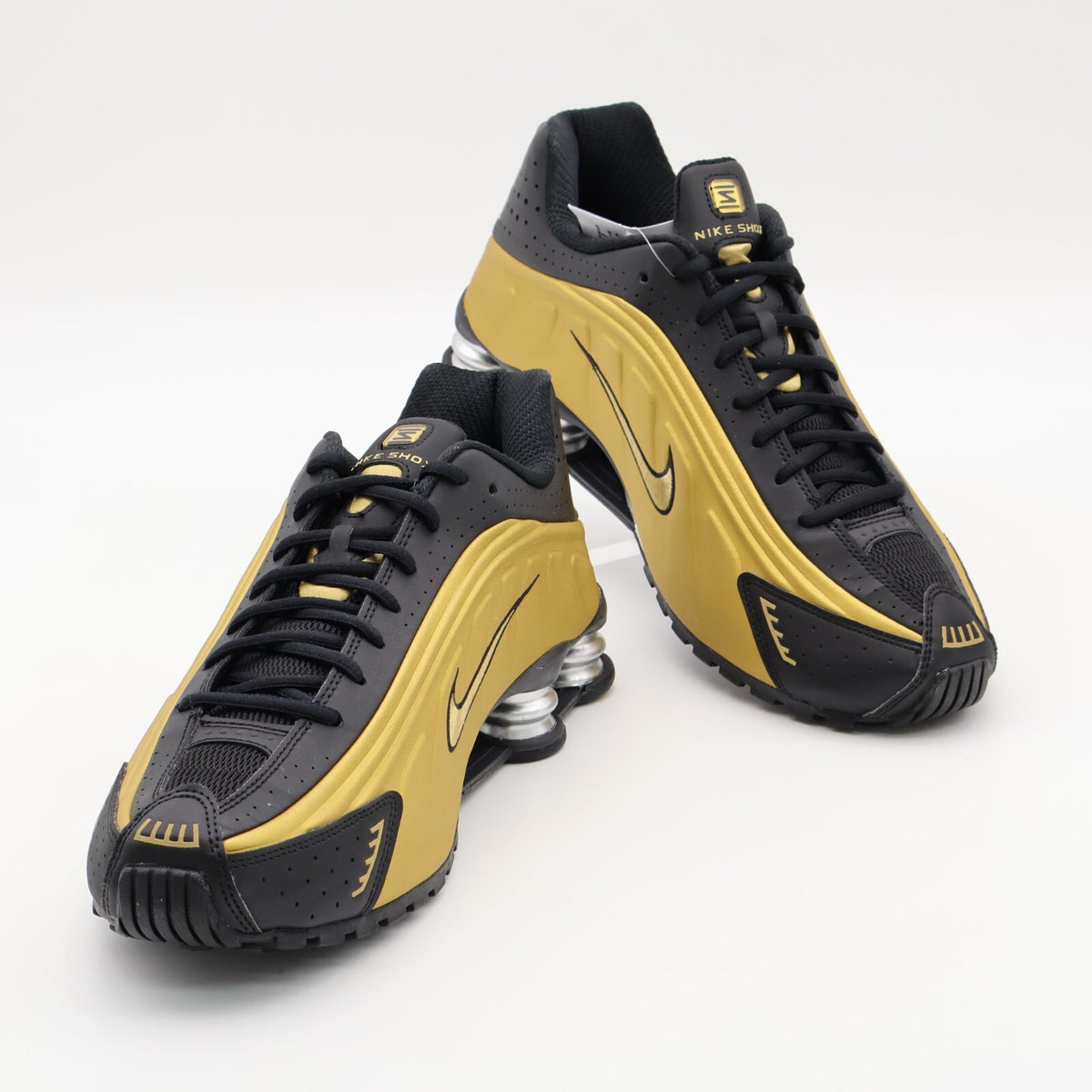 AR3565-005 Nike Shox R4 Black Metallic Gold Silver (Women's)