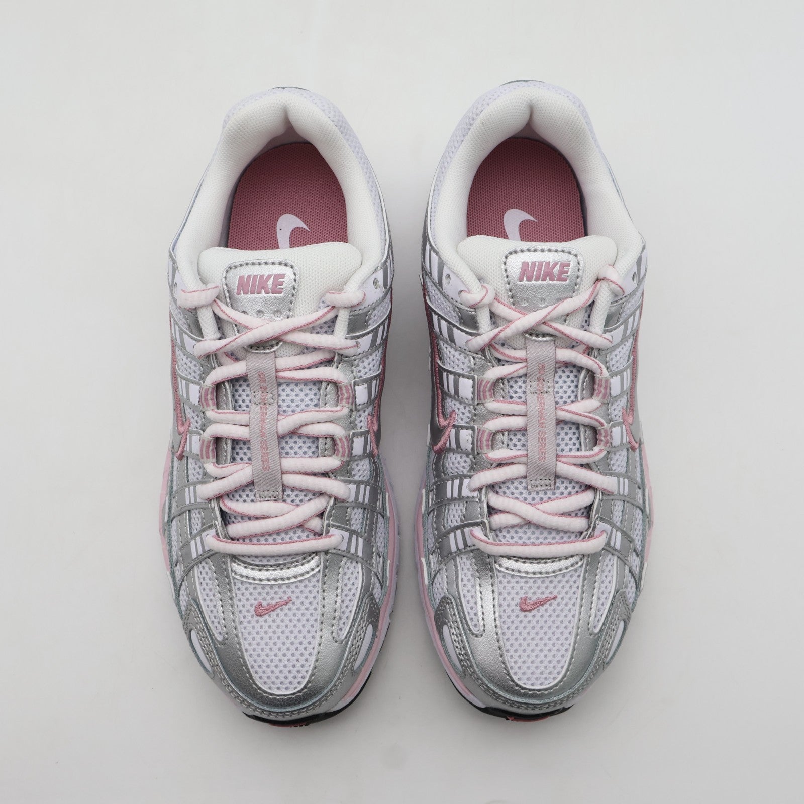 BV1021-108 Nike P-6000 White Elemental Pink Black Metallic Silver (Women's)