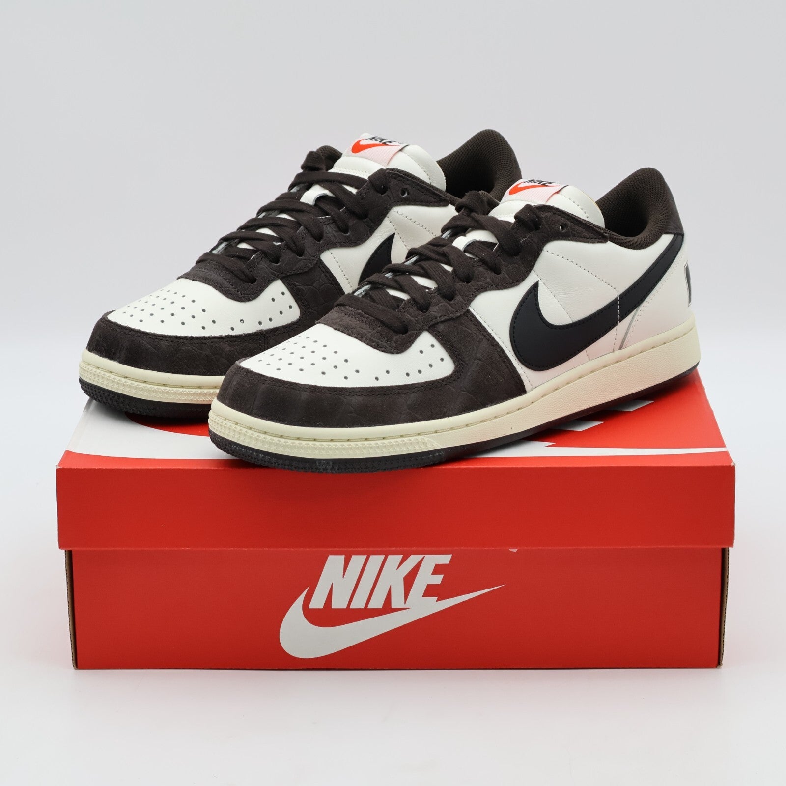 FN7815-200 Nike Terminator Low Croc Velvet Brown Black Sail Coconut Milk (Men's)