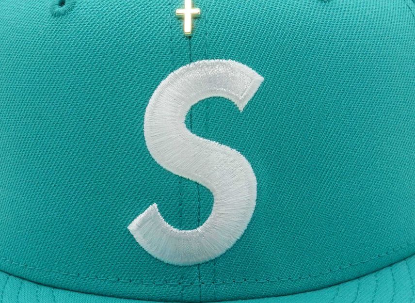 Supreme Gold Cross S Logo New Era Teal