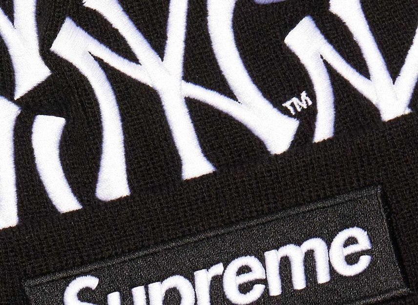 Supreme New York Yankees New Era Box Logo Beanie Black