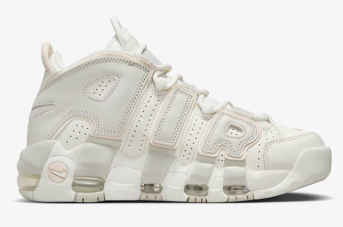 DV1137-101 Nike WMNS Air More Uptempo "Sail and Light Bone"