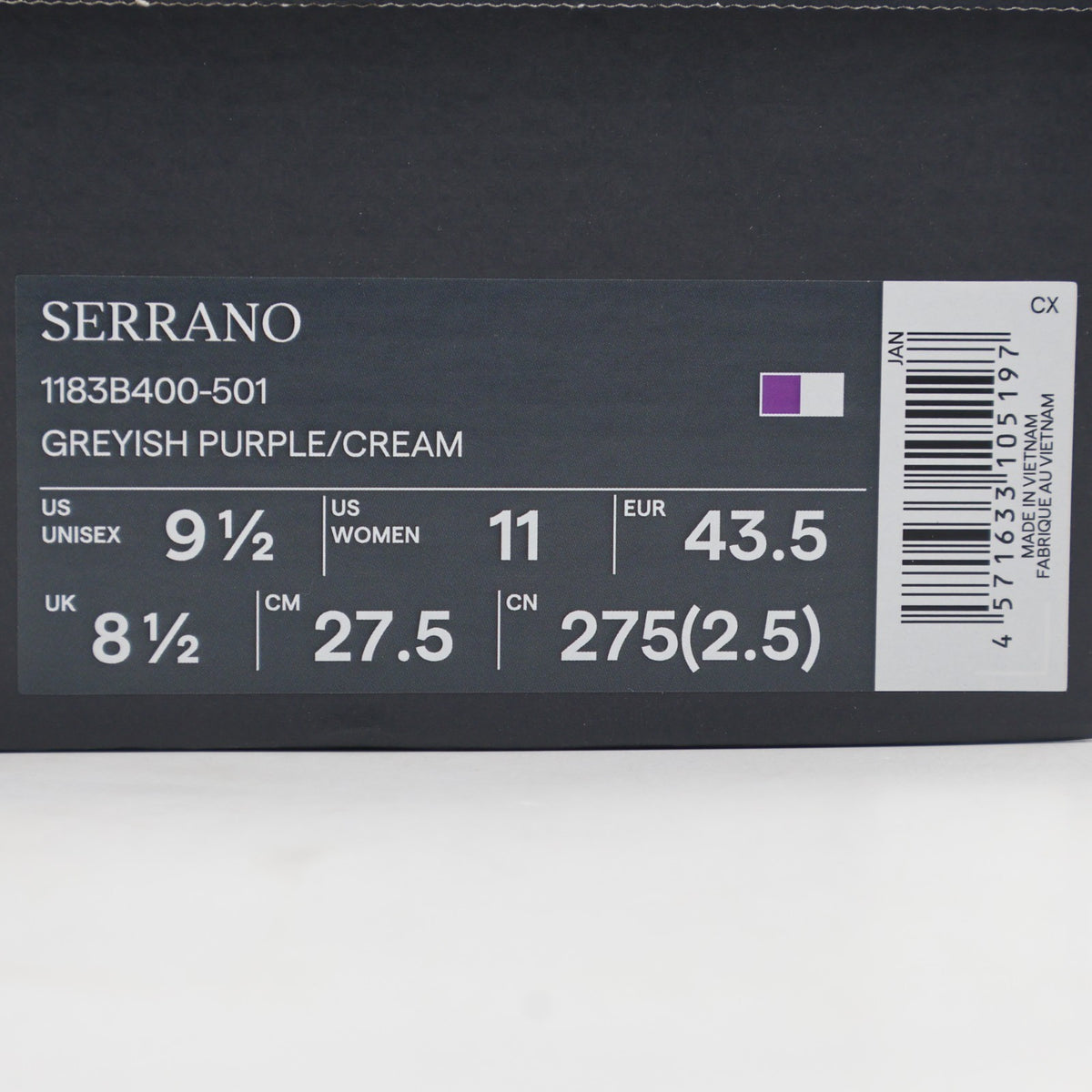 1183B400-501 Onitsuka Tiger Serrano Greyish Purple Cream (Men's)