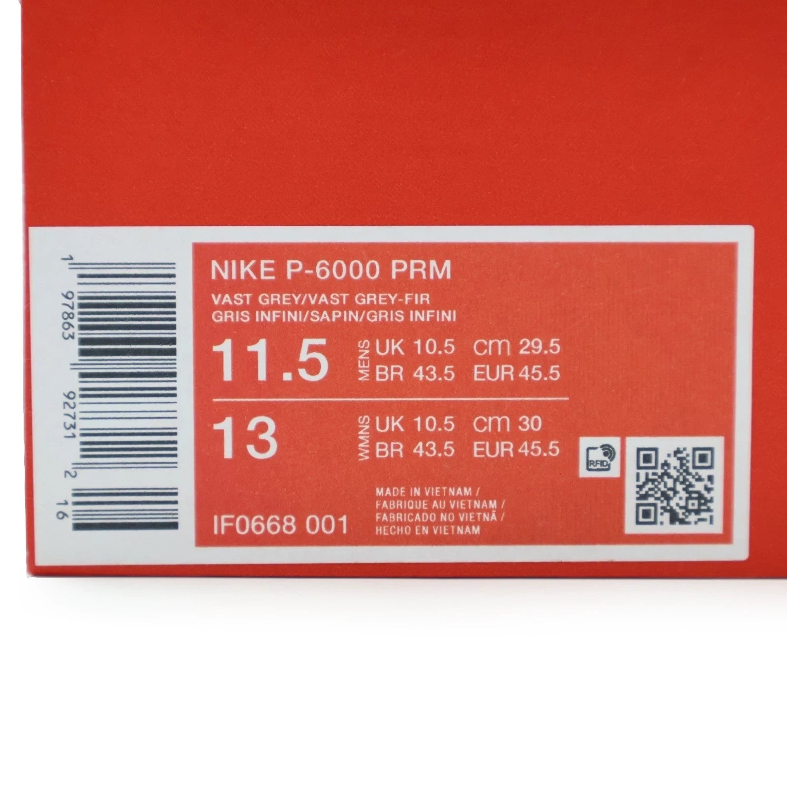 IF0668-001 Nike P-6000 PRM Vast Grey Fir Limelight Vast Grey (Men's)