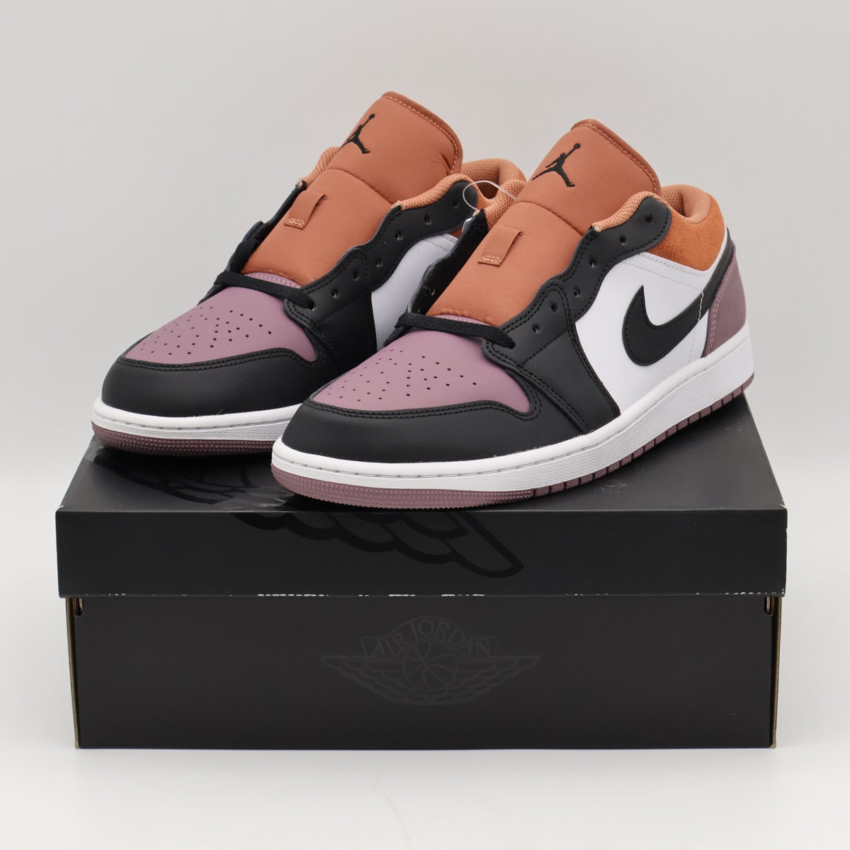 FB9907-102 Nike Air Jordan 1 Low SE White Sky J Orange Sky J Mauve Black (Men's)