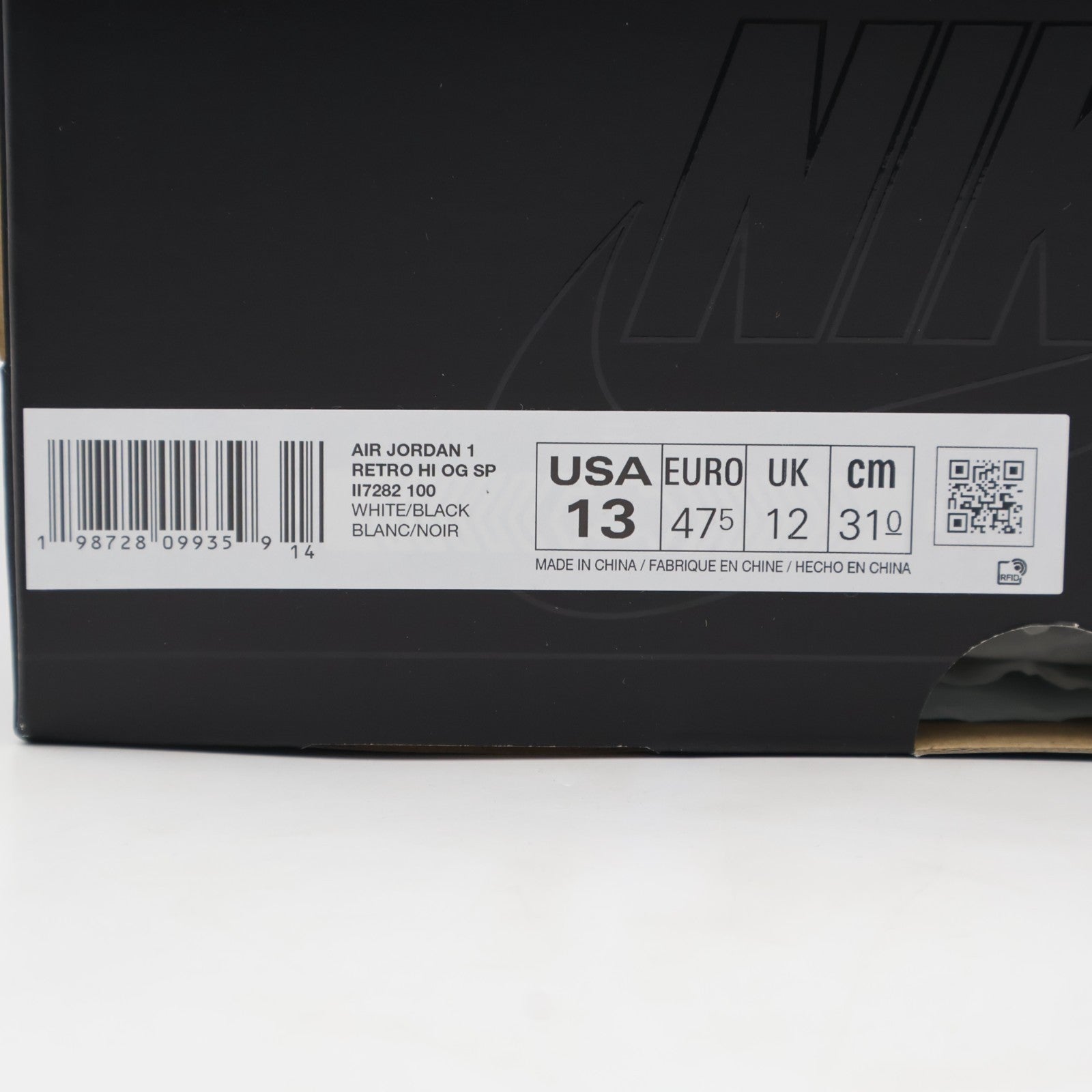 II7282-100 fragment design Ã UNION Ã Nike Air Jordan 1 Retro High OG (Men's)