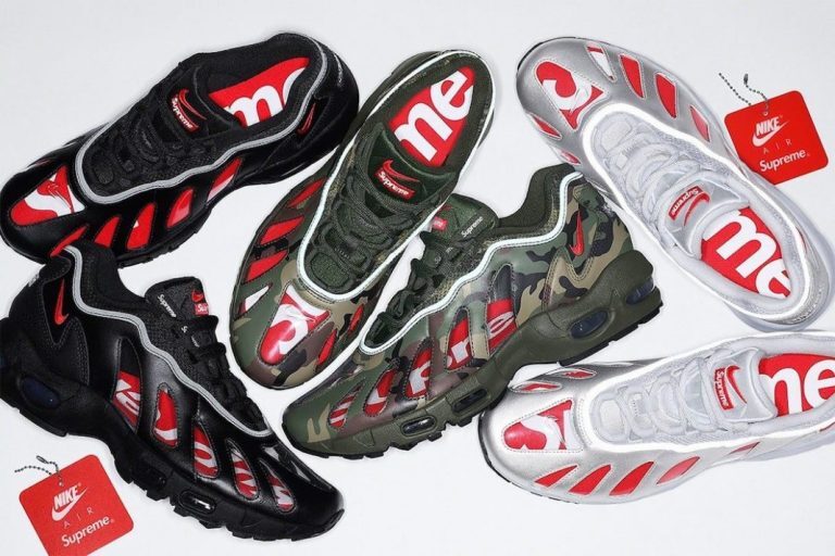 CV7652-300 Nike Air Max 96 Supreme Camo Dark Army Speed Red Clear (Men's)