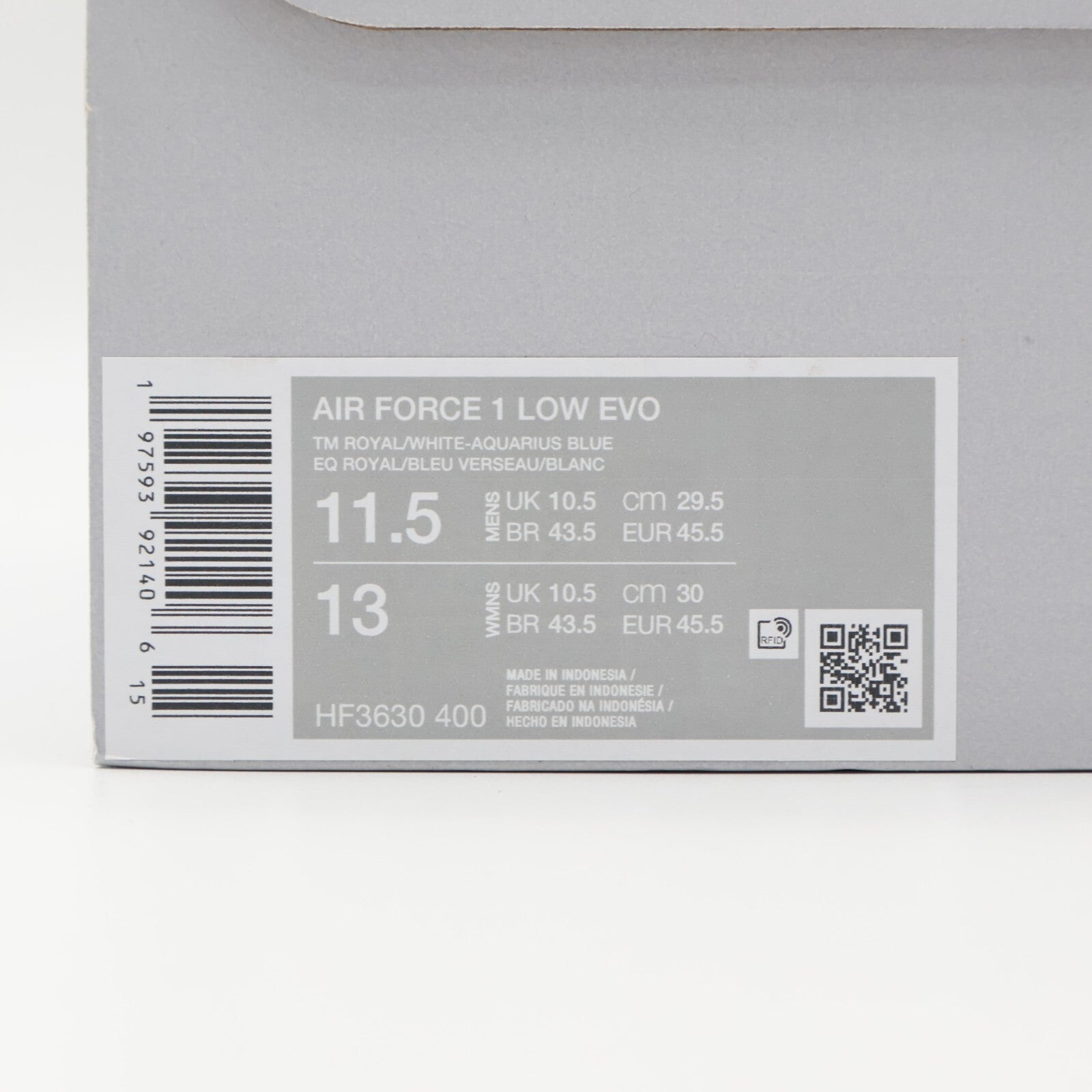 HF3630-400 Nike Air Force 1 Low Evo Team Royal (Men's)