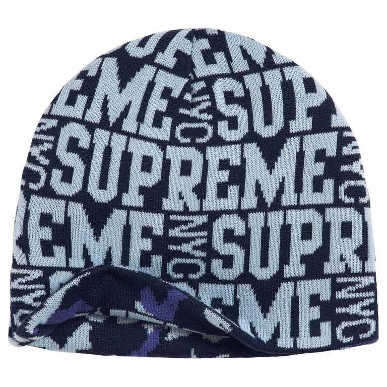 Supreme Reversible Camo Beanie Navy