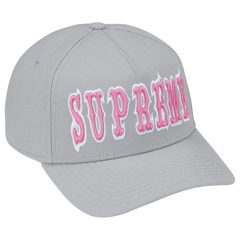 Supreme Gothic Outline Adjustable New Era Grey