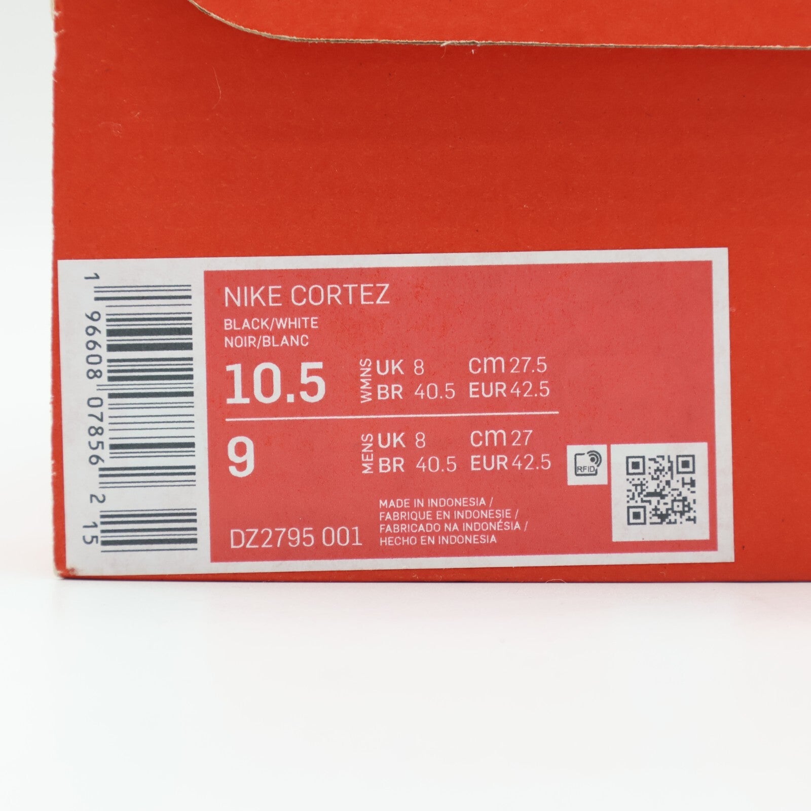 DZ2795-001 Nike Cortez Black and White (Women's)