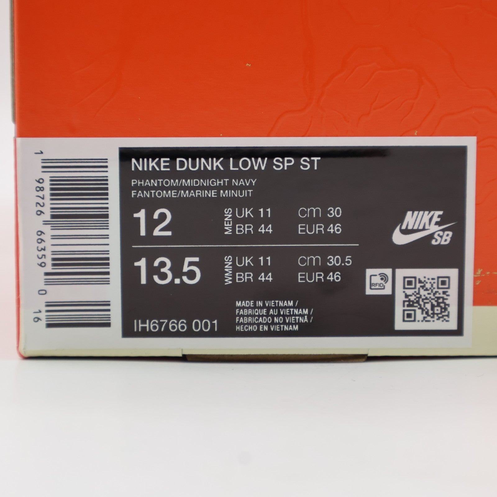 IH6766-001 Stranger Things Nike Dunk Low Phantom Midnight Navy (Men's)