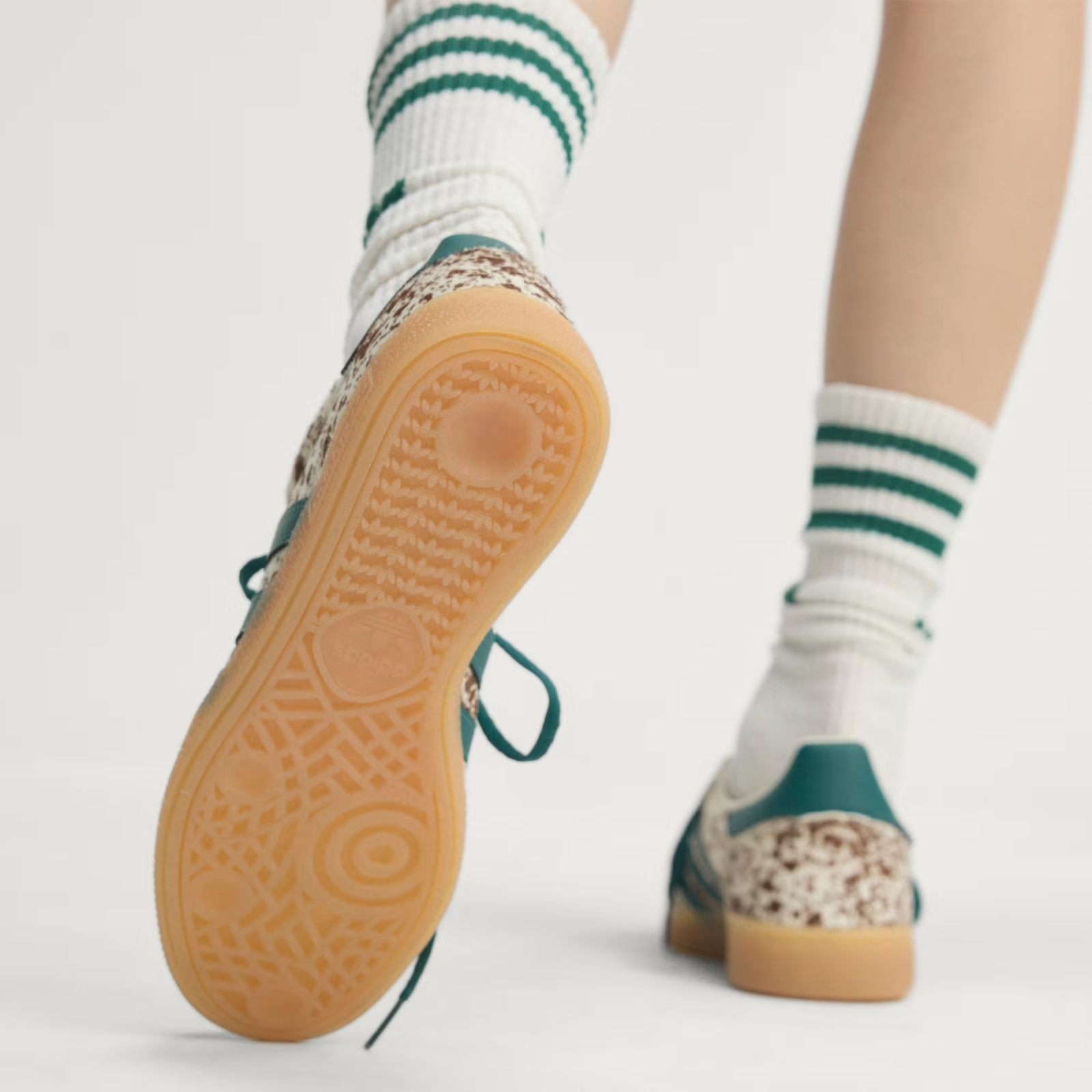 KI2181 adidas Handball Spezial "Off White/Rich Green/Dark Brown" (Women's)