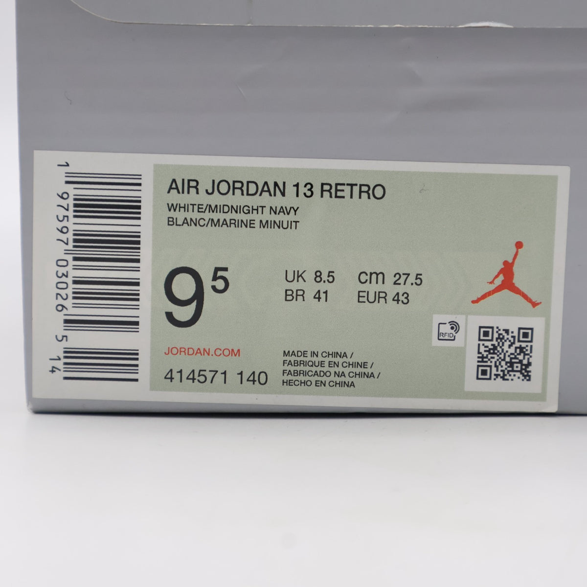 414571-140 Nike Air Jordan 13 Retro White and Midnight Navy (Men's)