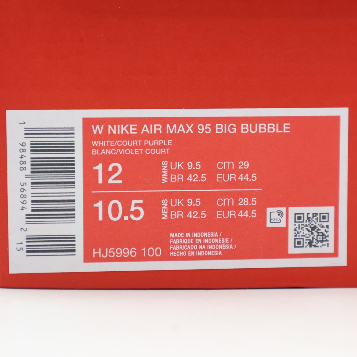 HJ5996-100 Nike Air Max 95 OG Big Bubble Grape (2026) (Women's)