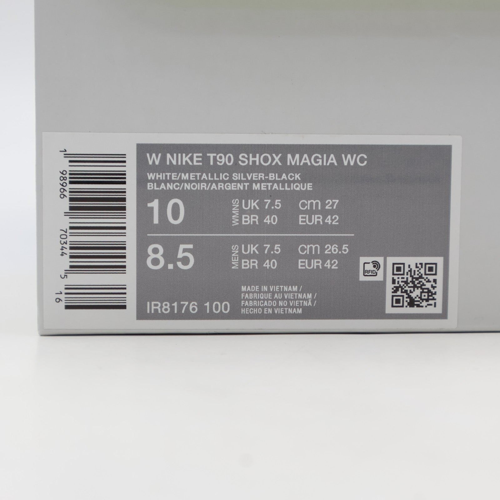 IR8176-100 Nike Total 90 Shox Magia WC White (Women's)