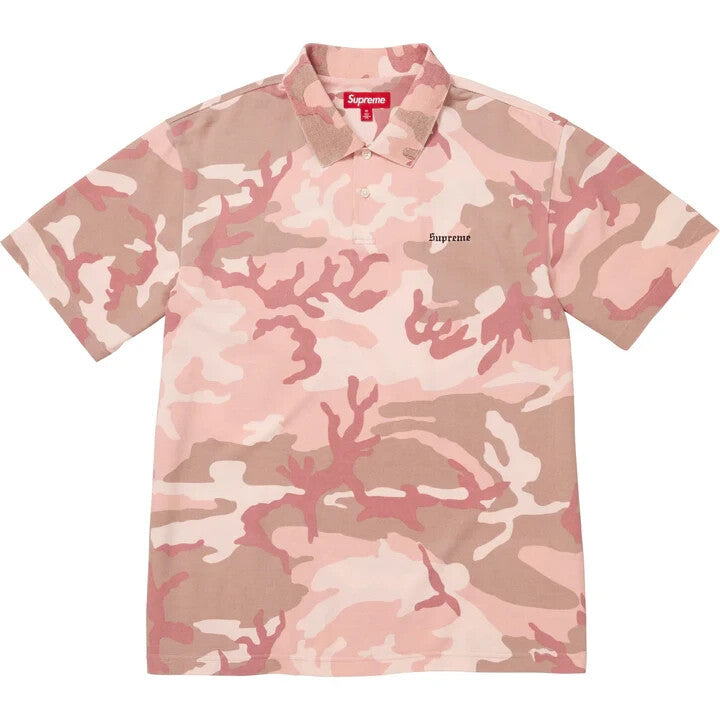 Supreme Washed Camo Polo Pink Camo