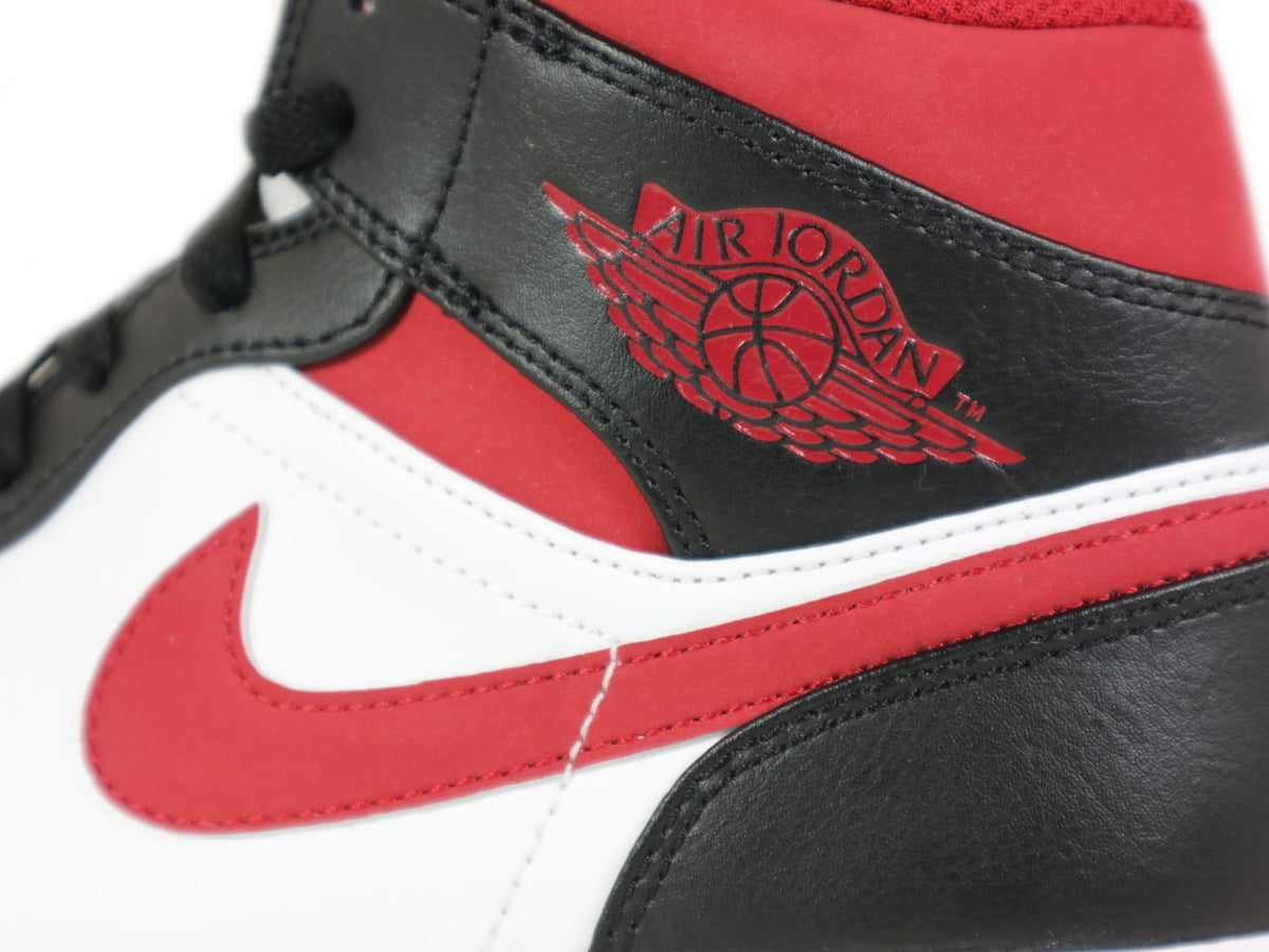 554724-122 Nike Air Jordan 1 Mid "White/Gym Red Black" (Men's)