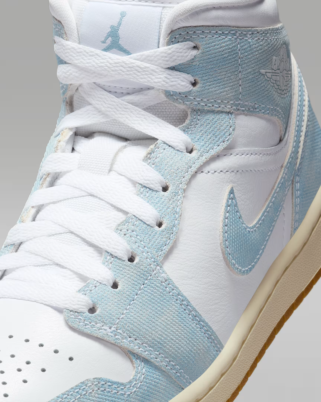 HQ2005-100 Nike  Air Jordan 1 Mid Denim Gum (Women's)