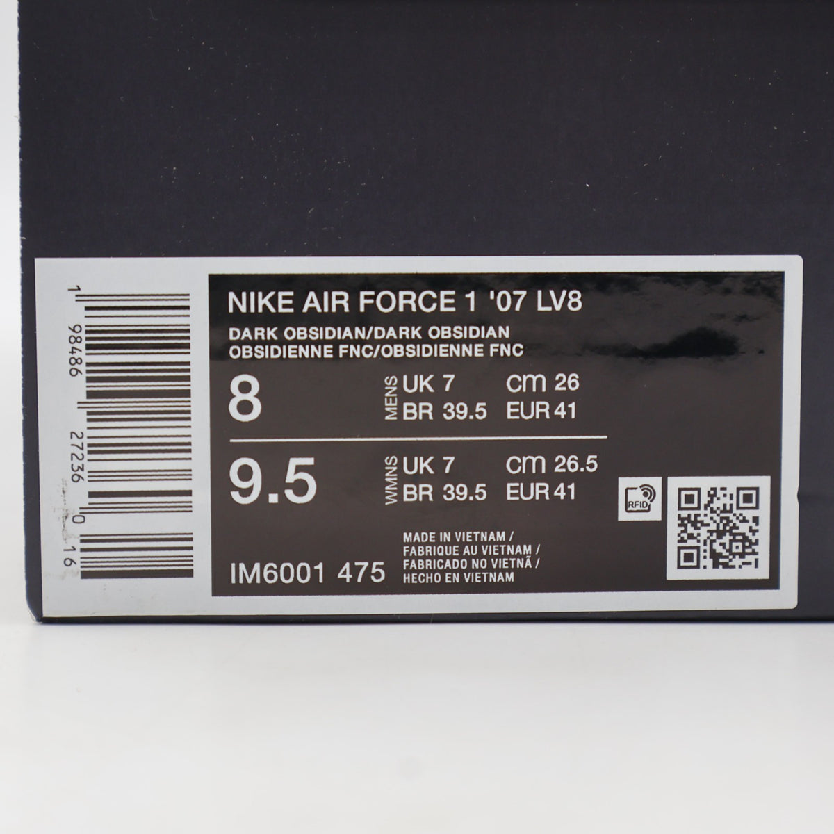 IM6001-475 Nike Air Force 1 Low Dark Obsidian (Men's)