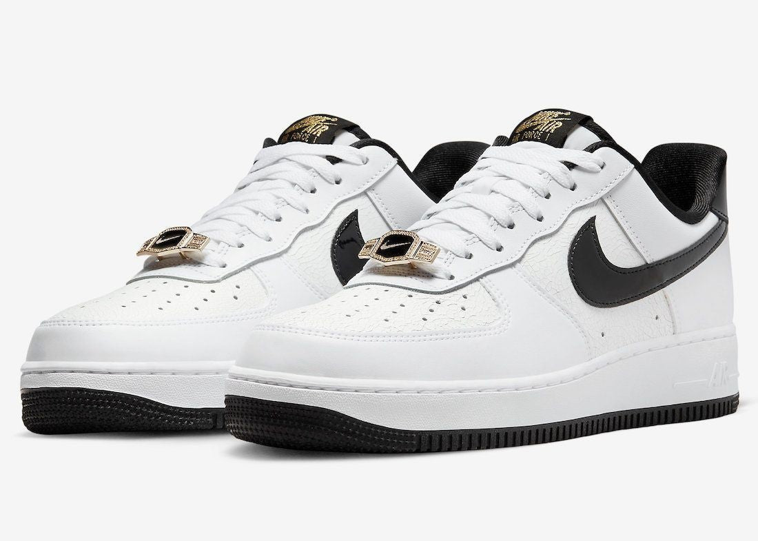 DR9866-100 Nike Air Force 1 Low '07 LV8 World Champ White and Black (Men's)