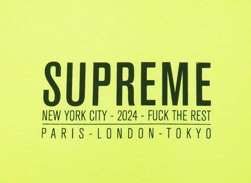 Supreme Paris Tee Fluorescent Yellow