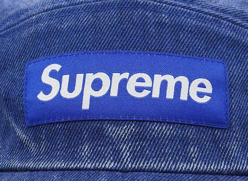 Supreme Coated Denim Camp Cap Royal