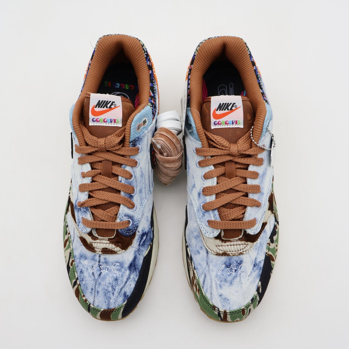 DN1803-900 Concepts Nike Air Max 1 Heavy Sail Black Worn Denim Blue Camo (Men's)
