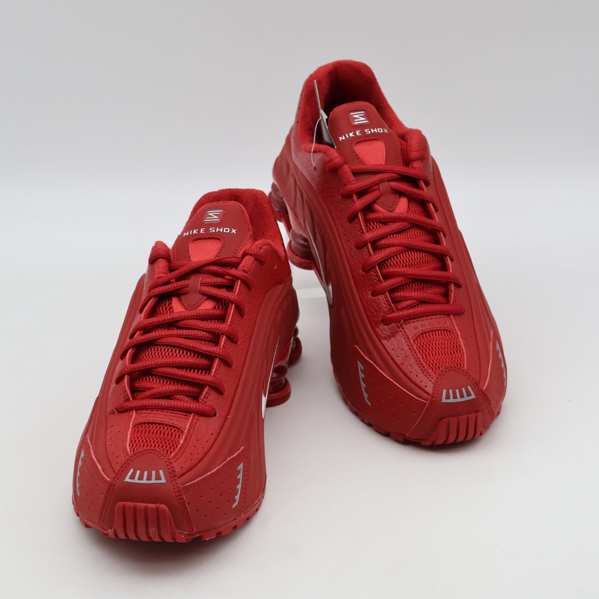 IQ0608-687 Nike Shox R4 Gym Red Metallic Silver (Men's)