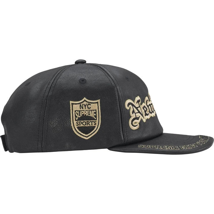 Supreme New York Leather 6-Panel Black