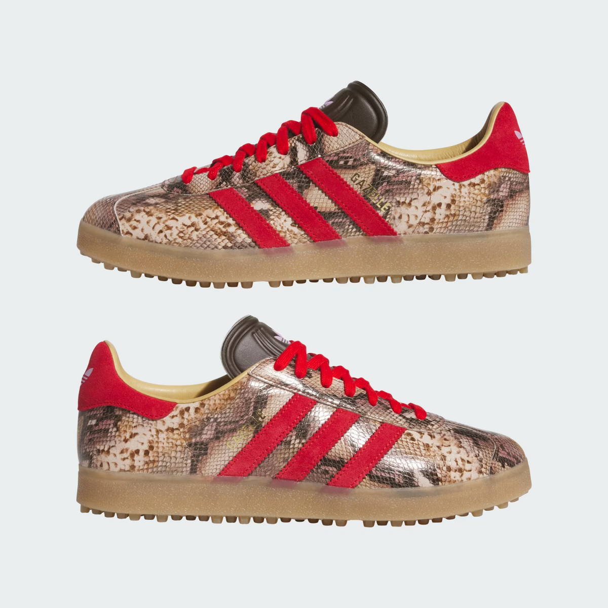 JP7703 adidas Gazelle Lux Spikeless Golf Preloved Brown/Better Scarlet (Men's)