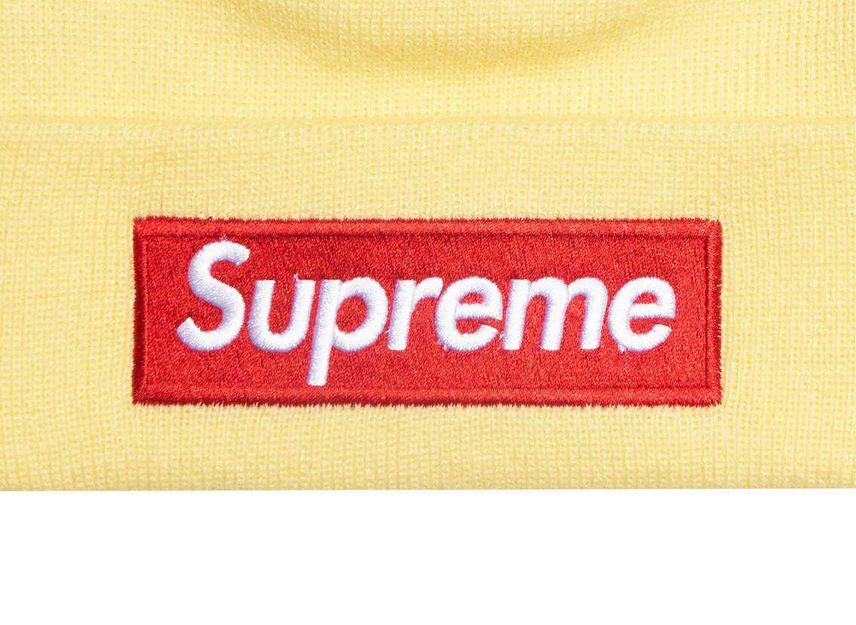 Supreme New Era Box Logo Beanie Pale Yellow