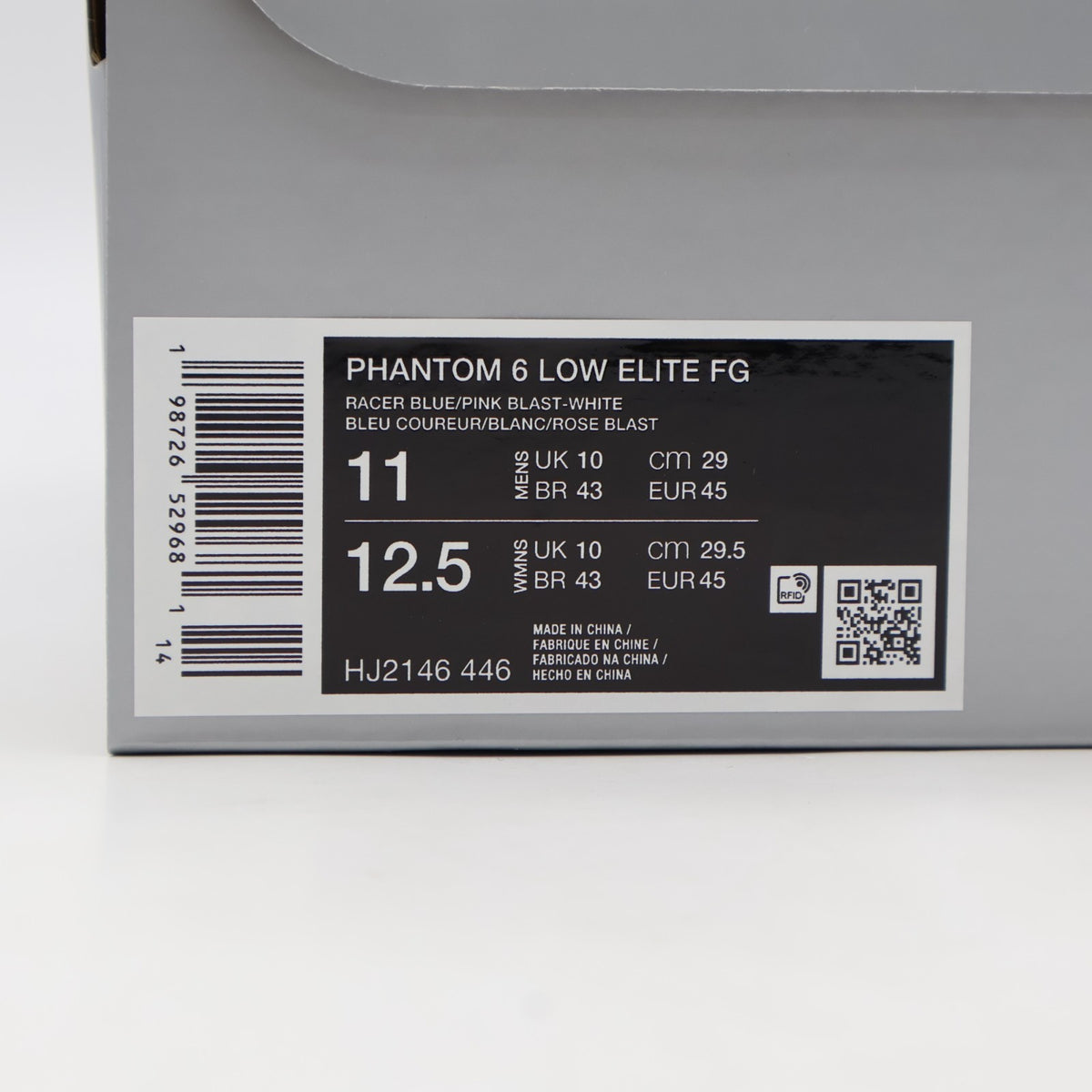 HJ2146-446 Nike Phantom 6 Low Elite Racer Blue White Pink Blast (Men's)