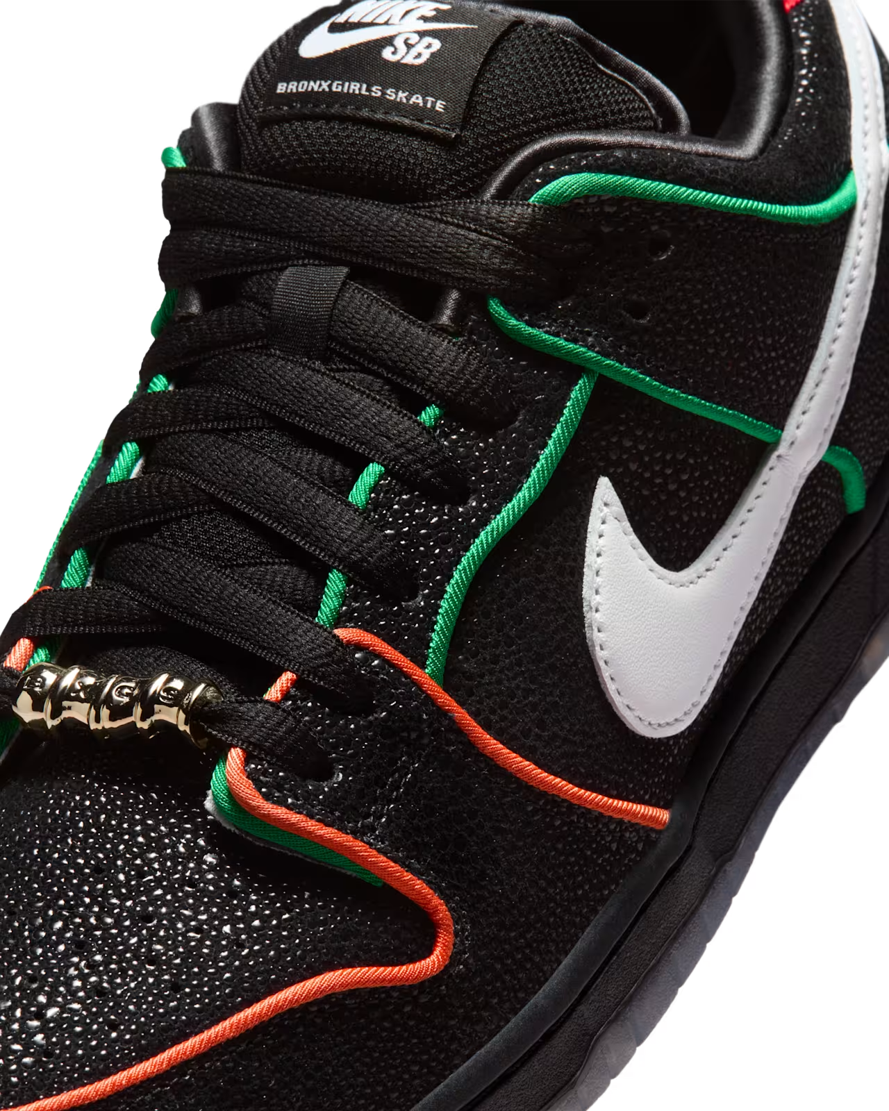 HV1664-001 Bronx Girls Skate Nike SB Dunk Low Pro Black Challenge Red (Men's)