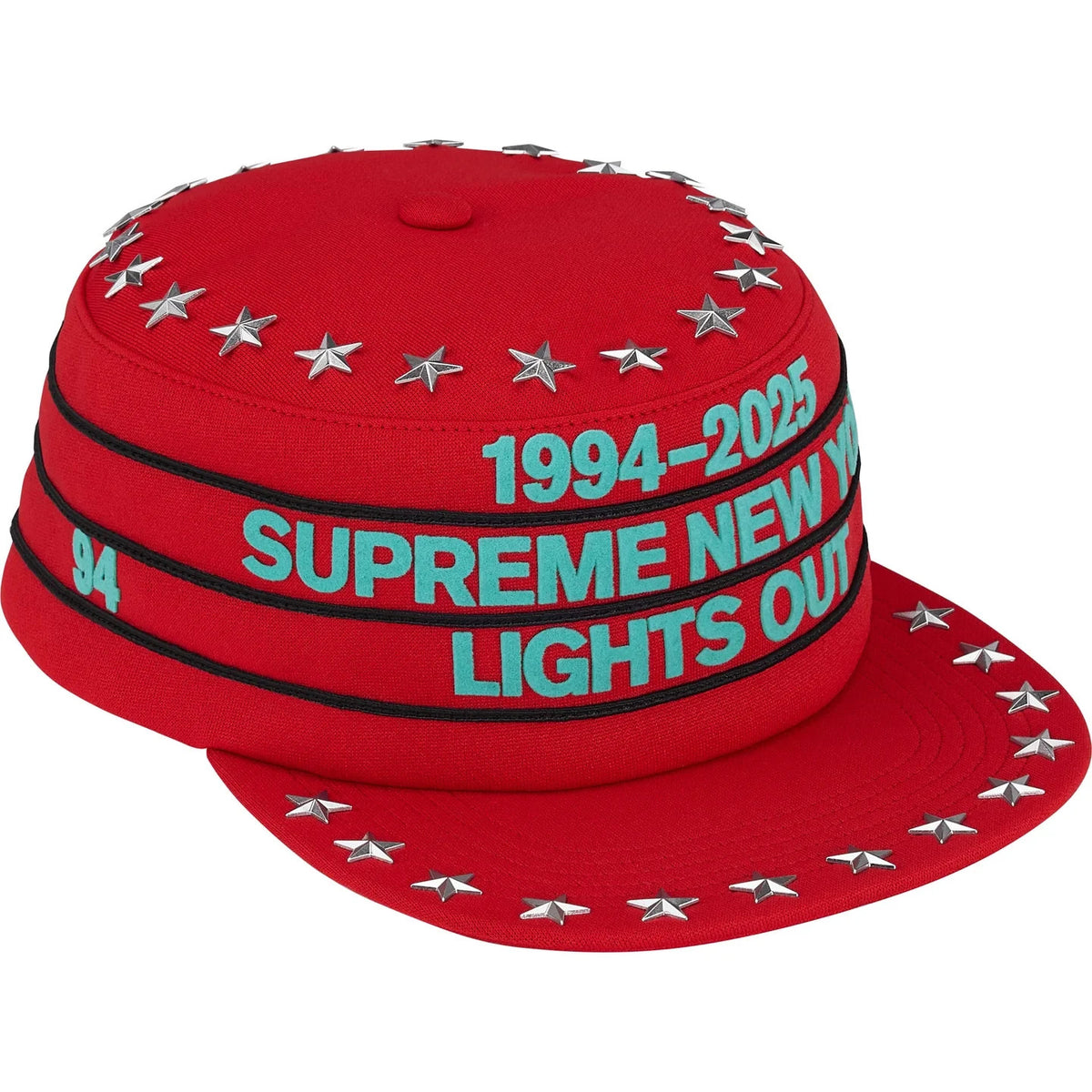 Supreme Stars Studded Pillbox Hat Red