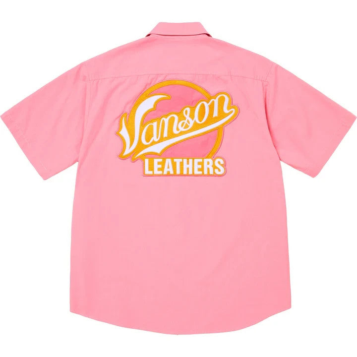 Supreme Vanson Leathers S/S Work Shirt Pink