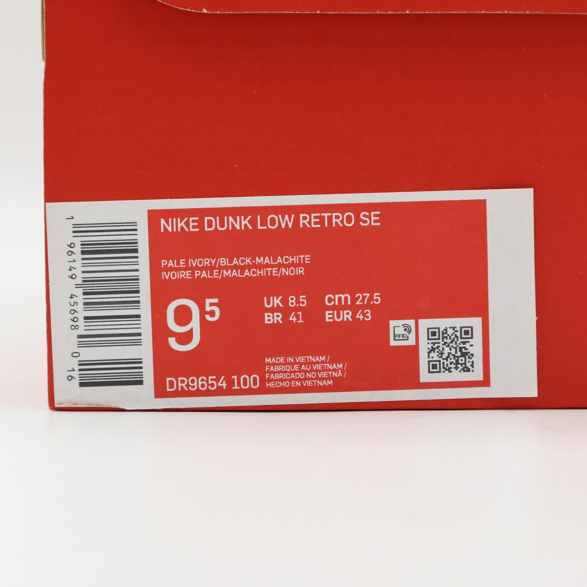 DR9654-100 Nike Dunk Low SE Jackpot Lottery Pack Malachite Green Pale Ivory
