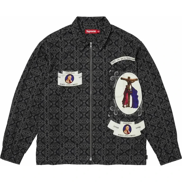 Supreme Devotion Flannel Zip Up Shirt Black