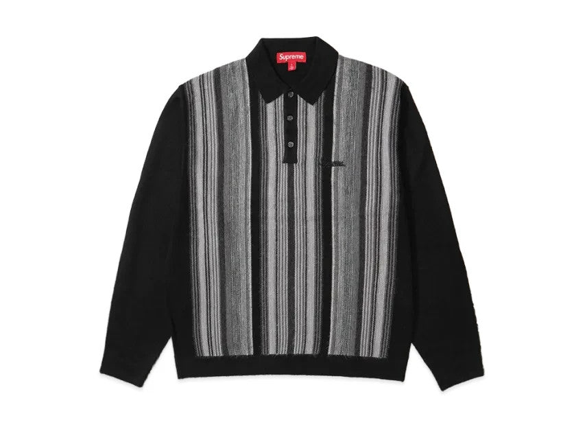 Supreme Multi Stripe Polo Sweater "Black"
